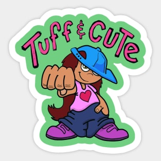 Tough and Cute Girl Sticker